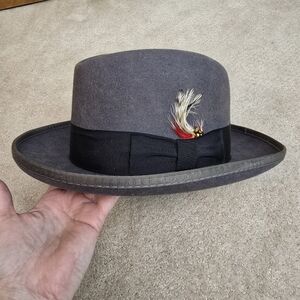Capas Homburg (Godfather) Hat Size Medium 100% Wool Grey